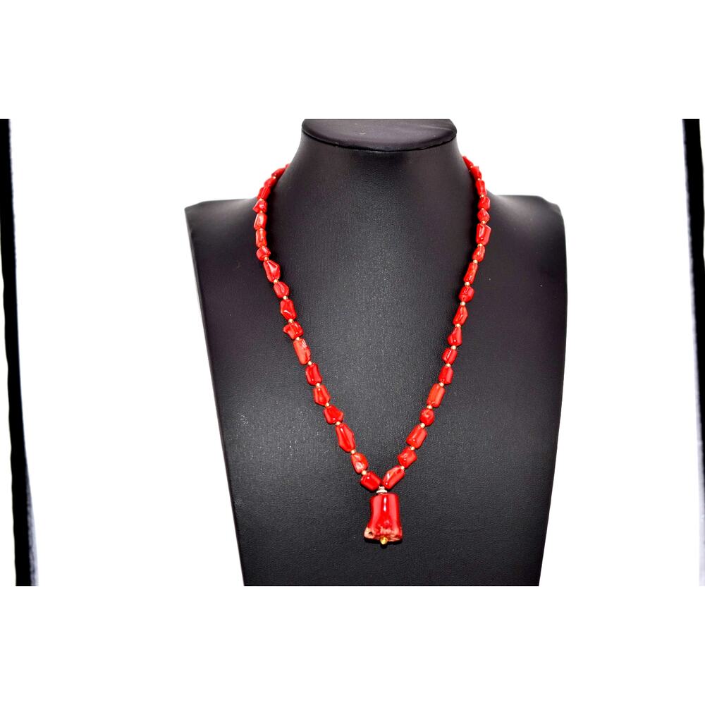 Vintage Native American Handmade Red Coral Necklace